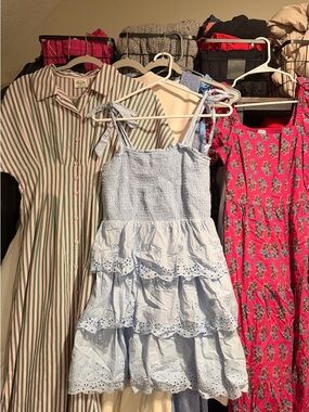 NWOT blue smocked American Eagle dress!